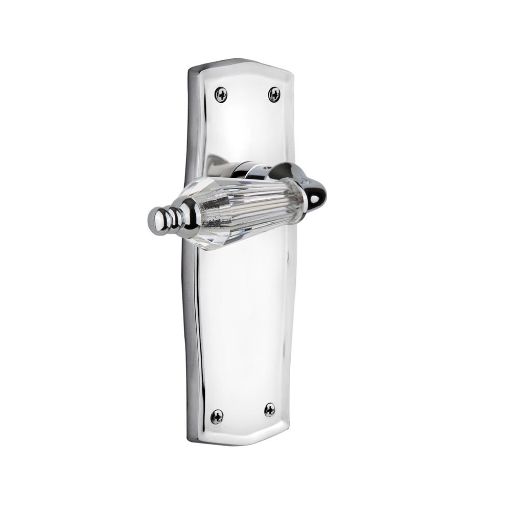 Nostalgic Warehouse PRAPRL Complete Passage Set Without Keyhole Prairie Plate with Parlour Lever in Bright Chrome